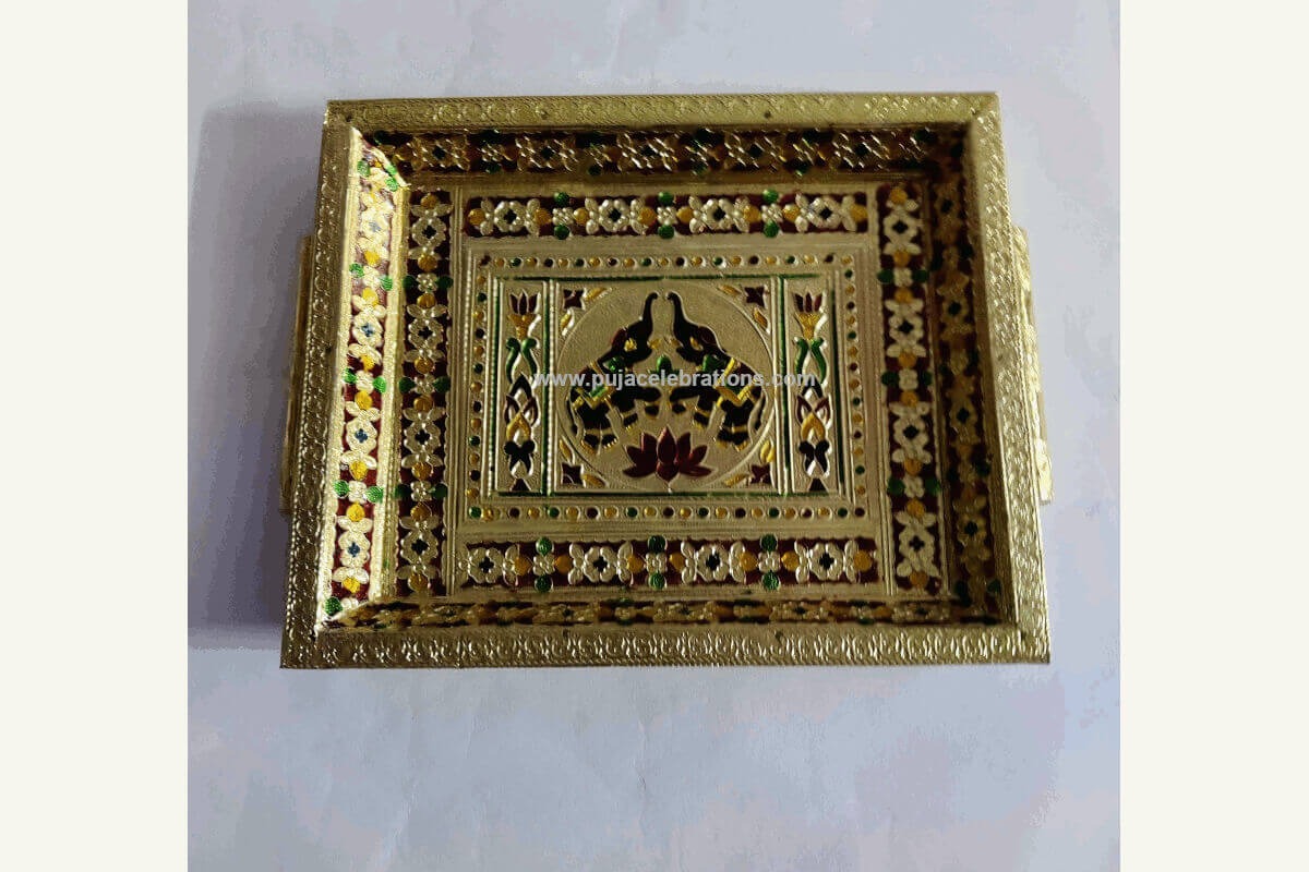 Wooden Meenakari Tray