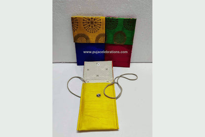 Raw Silk Mobile Pouch, Baby Shower Return Gifts