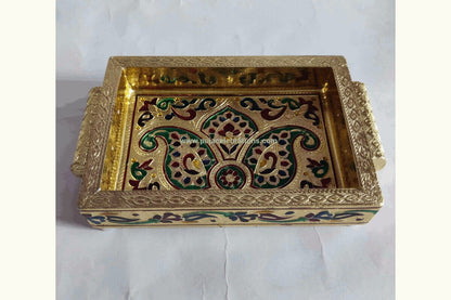 Meenakari Wooden Tray 