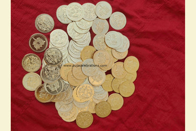 Brass Lakshmi Lotus Pooja Coins