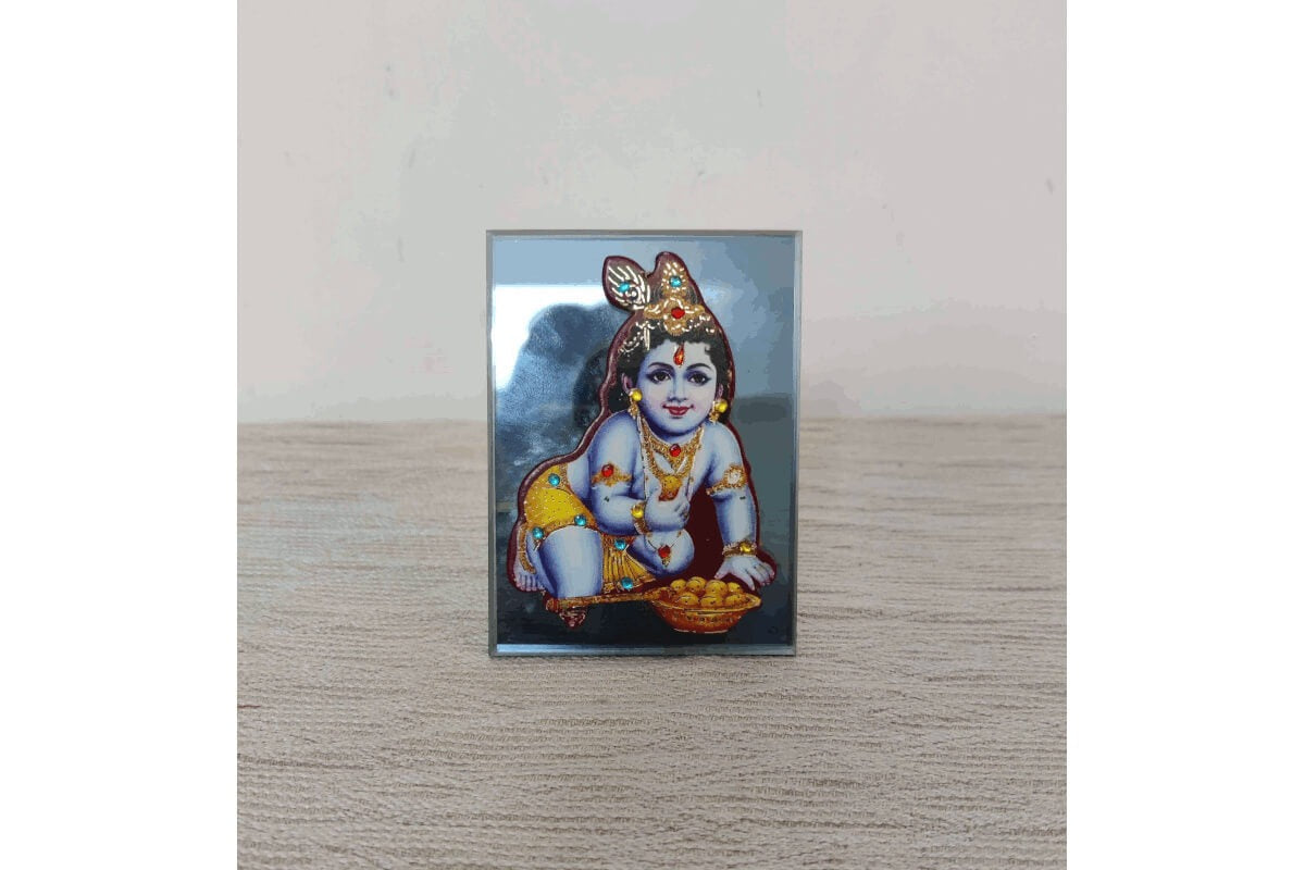 Ladoo Krishna Glass Stand, Wedding Return Gifts 