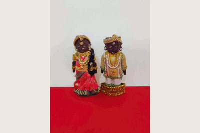 Decorated Wooden Marapachi Doll Pair for Navarathri