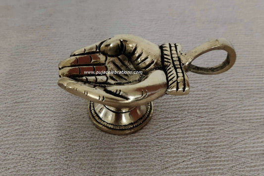 Brass Haath Hand Deepak, Spiritual Lucky Gifts