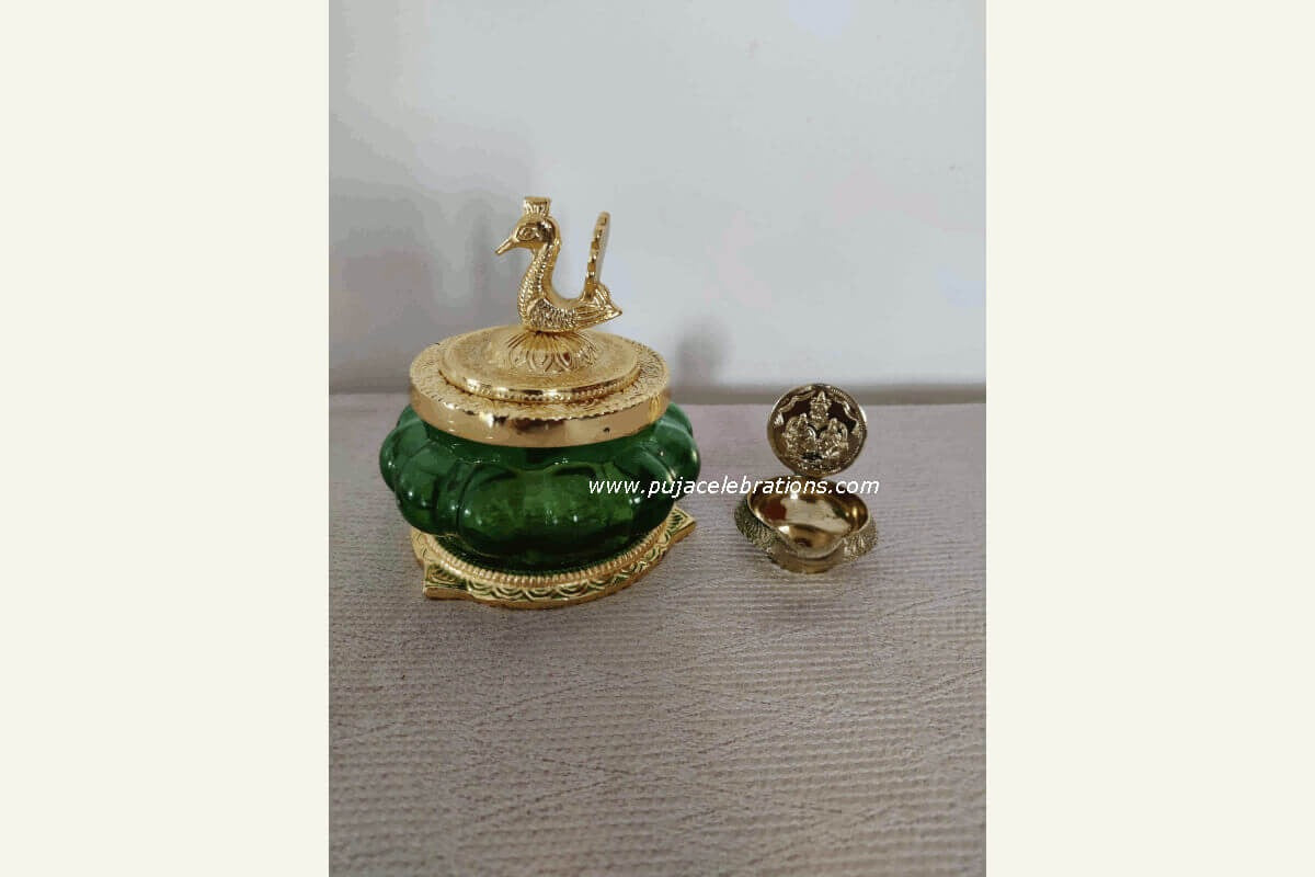 Kubera Lakshmi Pot & Brass Diya, Spiritual Gift