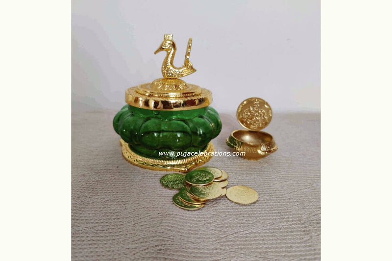 Kubera Pot Gold Diya & Coins, Ideal Return Gift for Grihapravesham