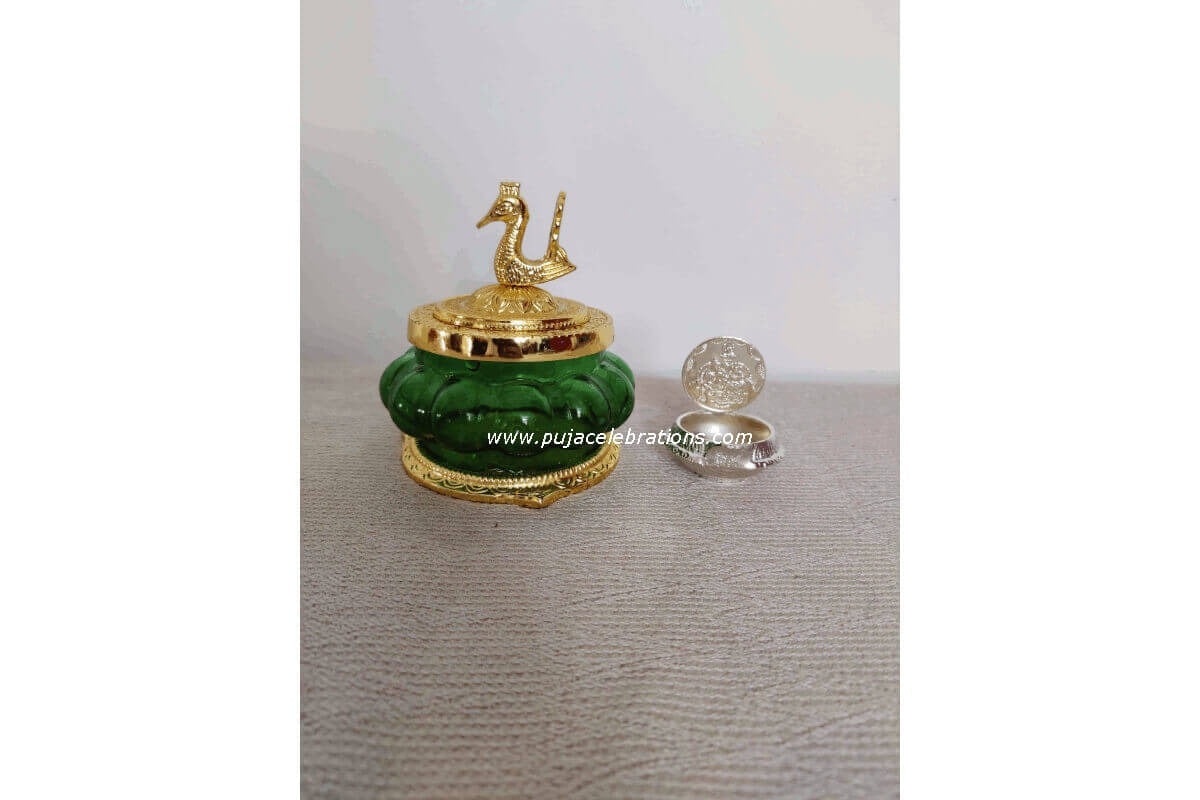 Kubera Lakshmi Pot & Silver Diya, Lakshmi Kuber Pooja 