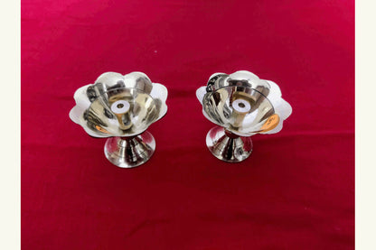 Flower Akhand Diya Pair