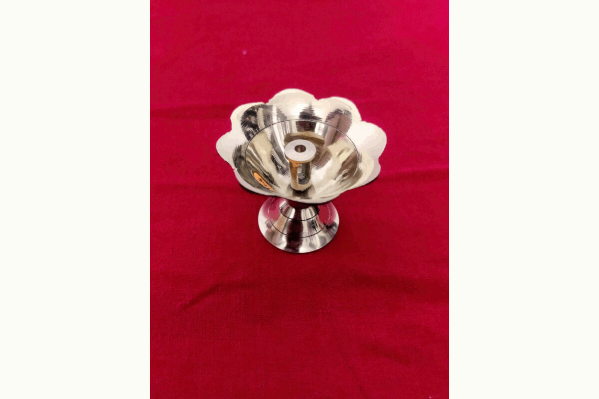 Flower Akhand Diya Pair