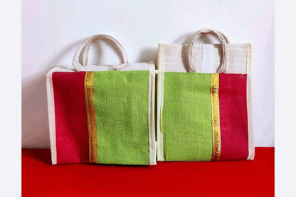 Dual Colour Brocade Lunch Bag