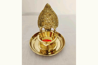 Mini Kamakshi Deep with Plate,Return Gifts for Pooja