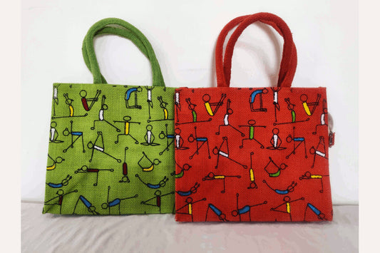 Jute Mix Print Bag