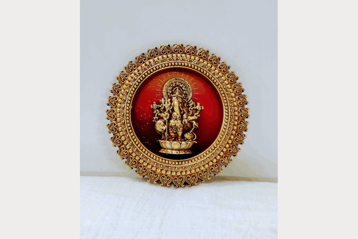 Round Shubha Drishti Ganapathy Wall Hanging