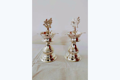 Silver Annapakshi Diya Pair, Return Gift Pooja