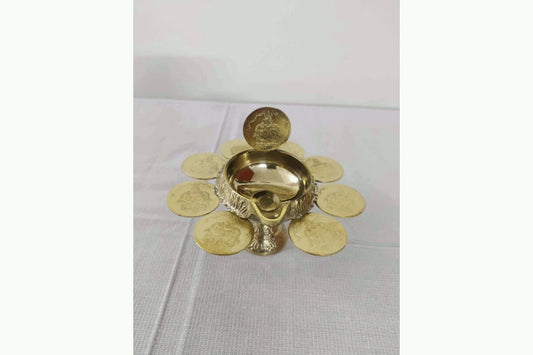 Raja Kubera Lakshmi Diya with Stand.,Housewarming Return Gifts