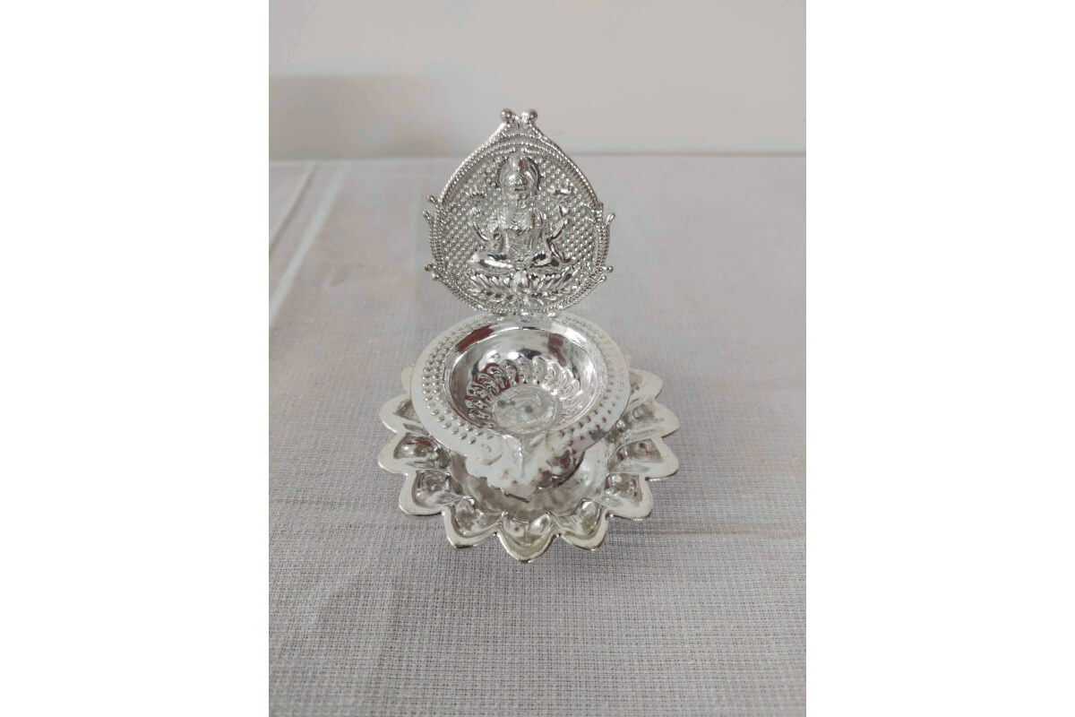 White Metal Lakshmi Diya Pair,Return gifts