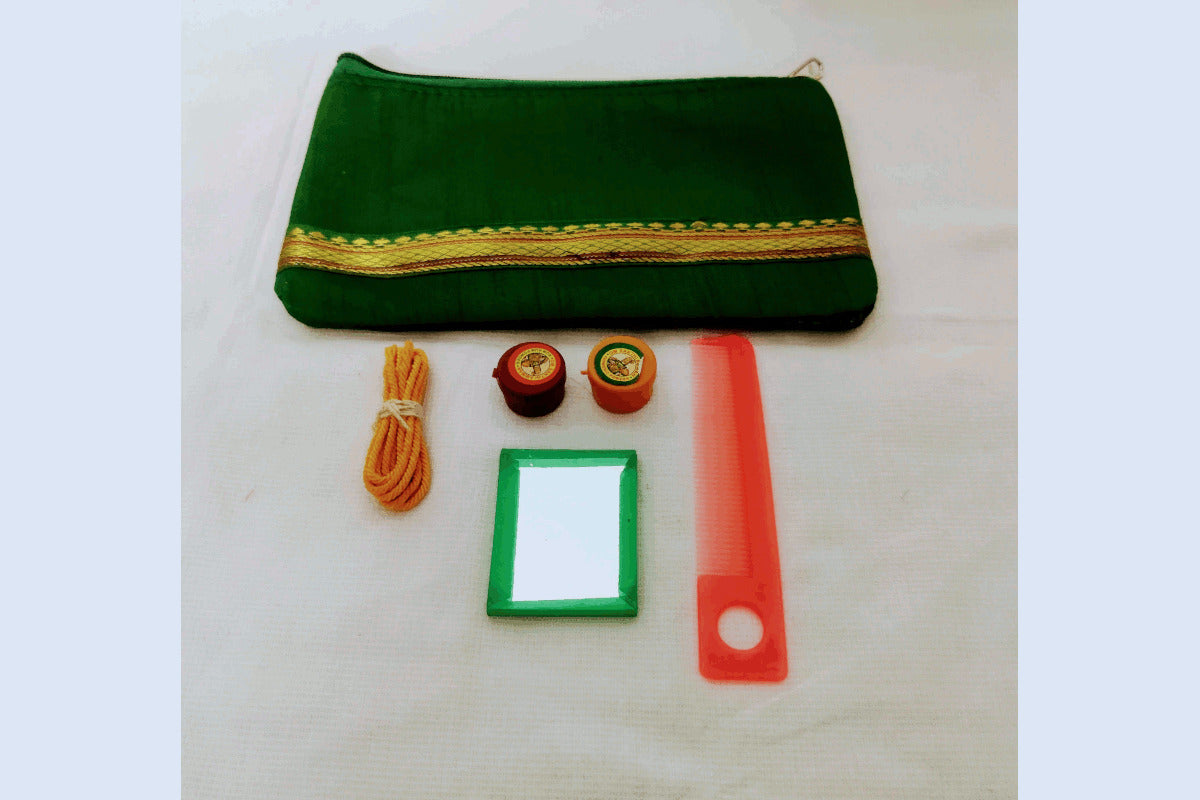 Raw Silk Purse Tambulam Set