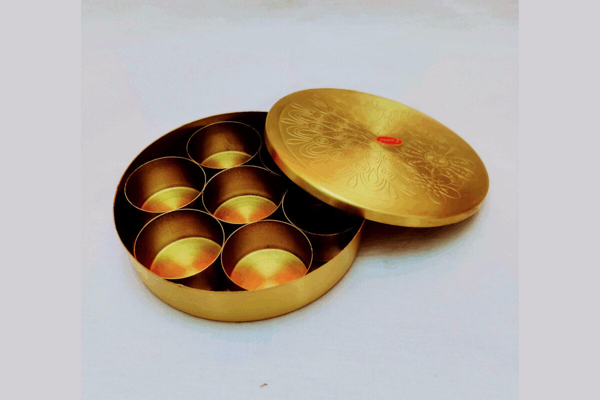 Brass Masala Spices Box