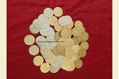 Brass Lakshmi Lotus Pooja Coins