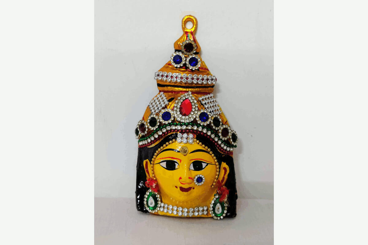 Decorated Yellow Devi Face