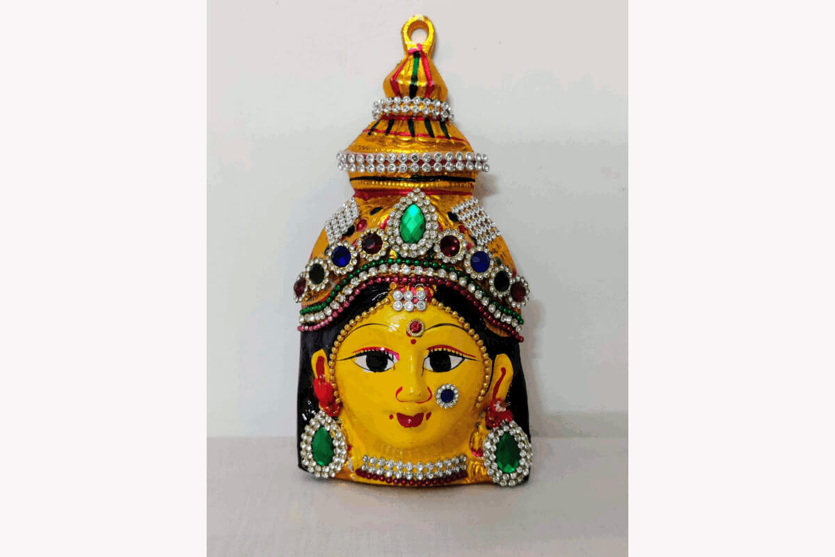 Decorated Yellow Devi Face