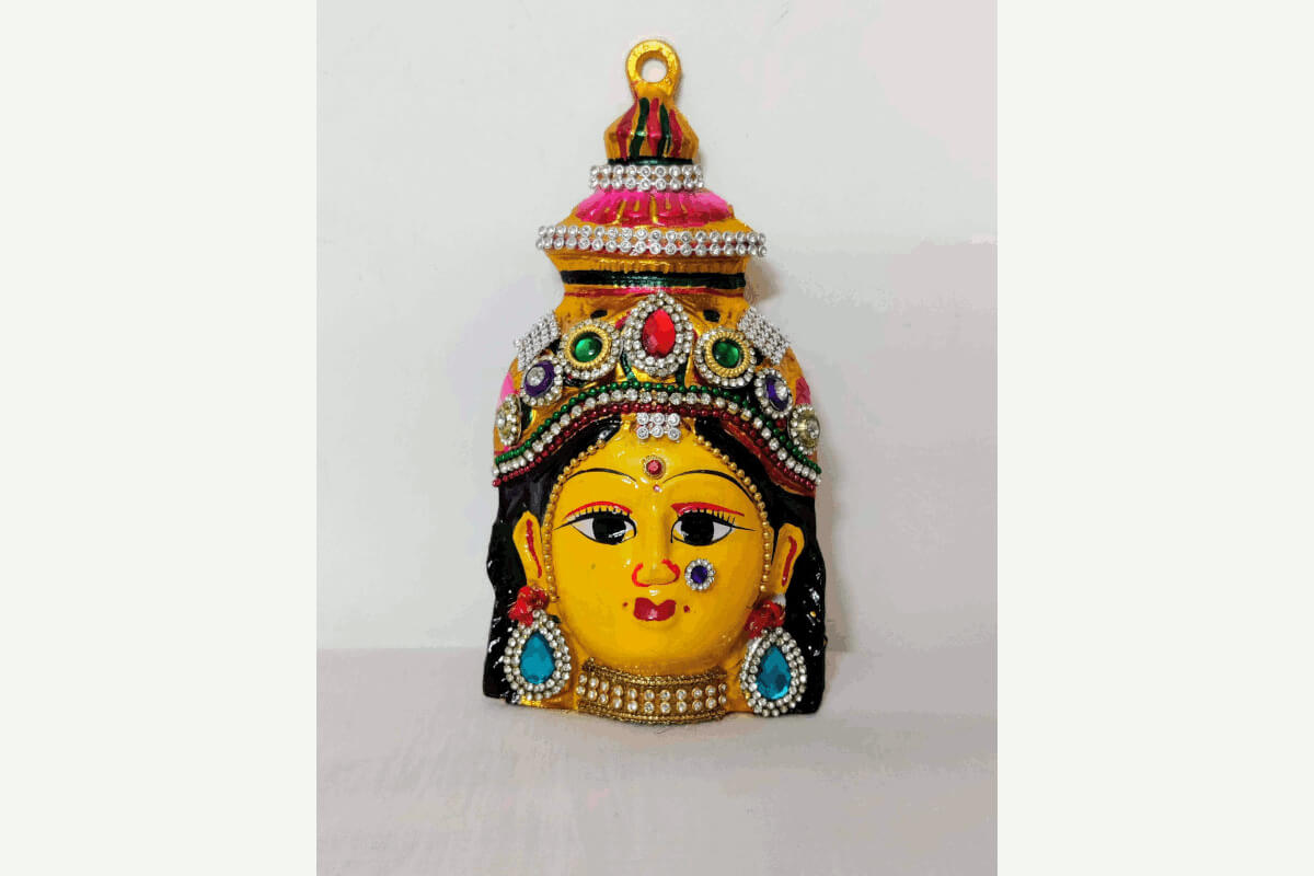 Decorated Yellow Devi Face