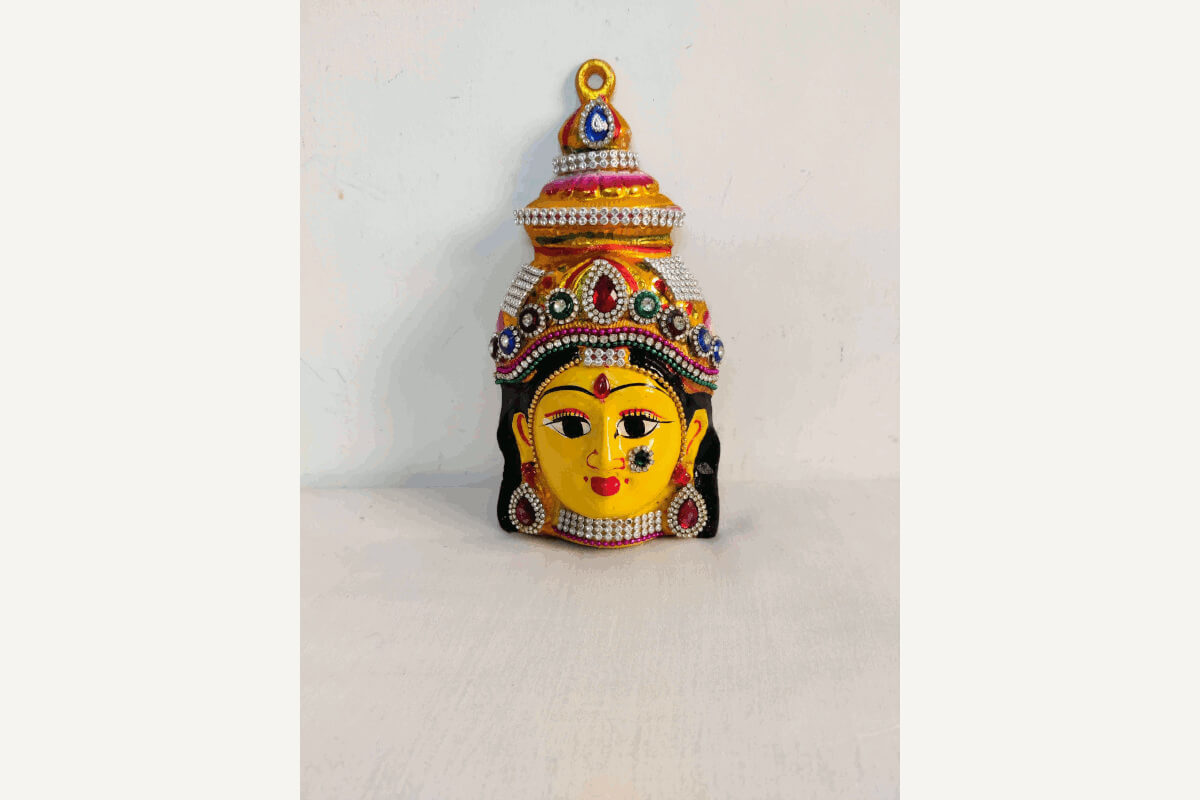 Decorated Yellow Devi Face