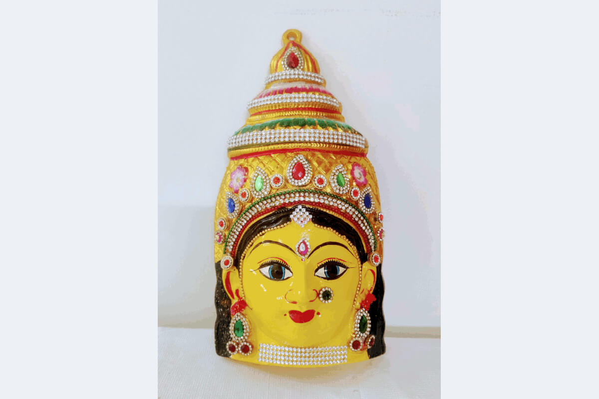 Decorated Yellow Devi Face