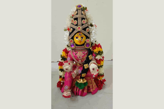 Mini Varalakshmi Decorated Doll, Varalakshmi Amman Stand with Decorated Face