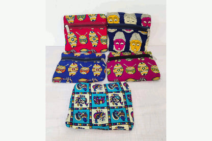 Different colors of Kalamkari Zip Purse Small