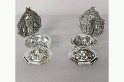 White Metal Balaji Diya Pair, Return Gifts For Gruhapravesham