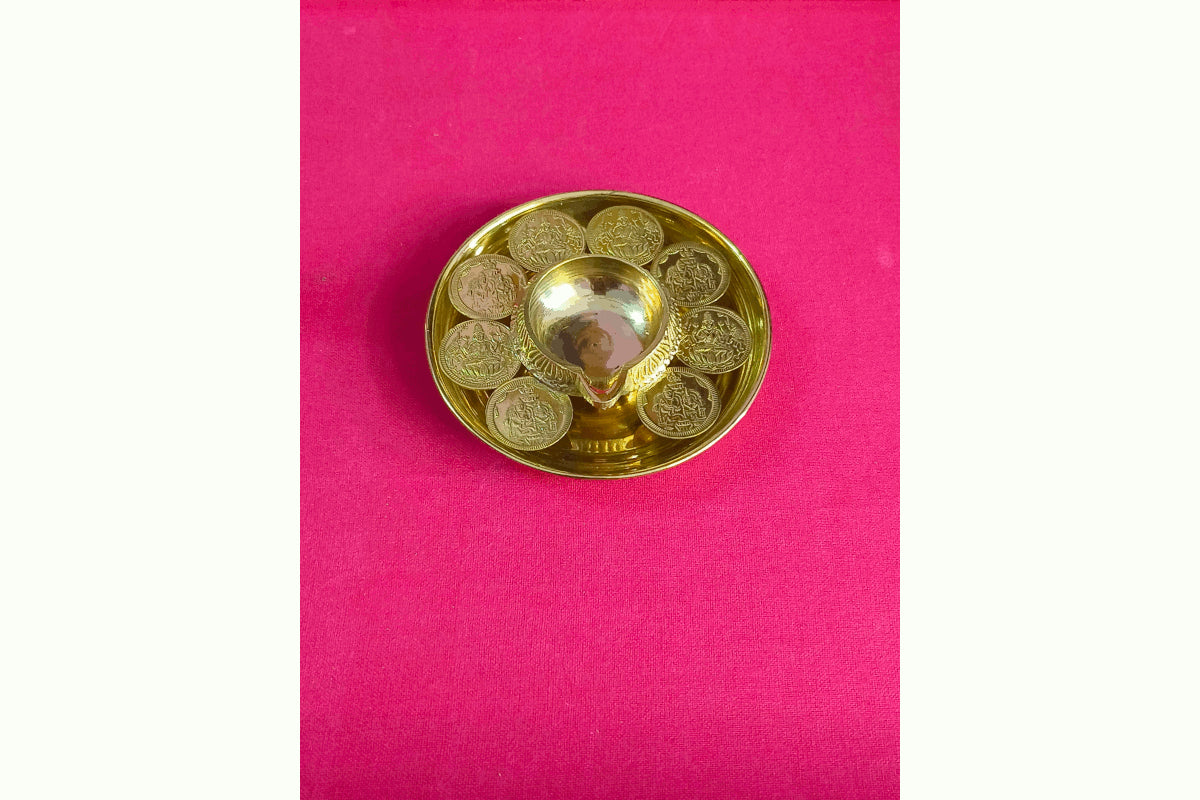 Kubera Diya Lakshmi Coins with Plate