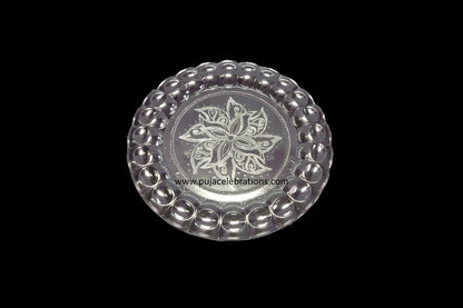 Round Silver Flower Plate