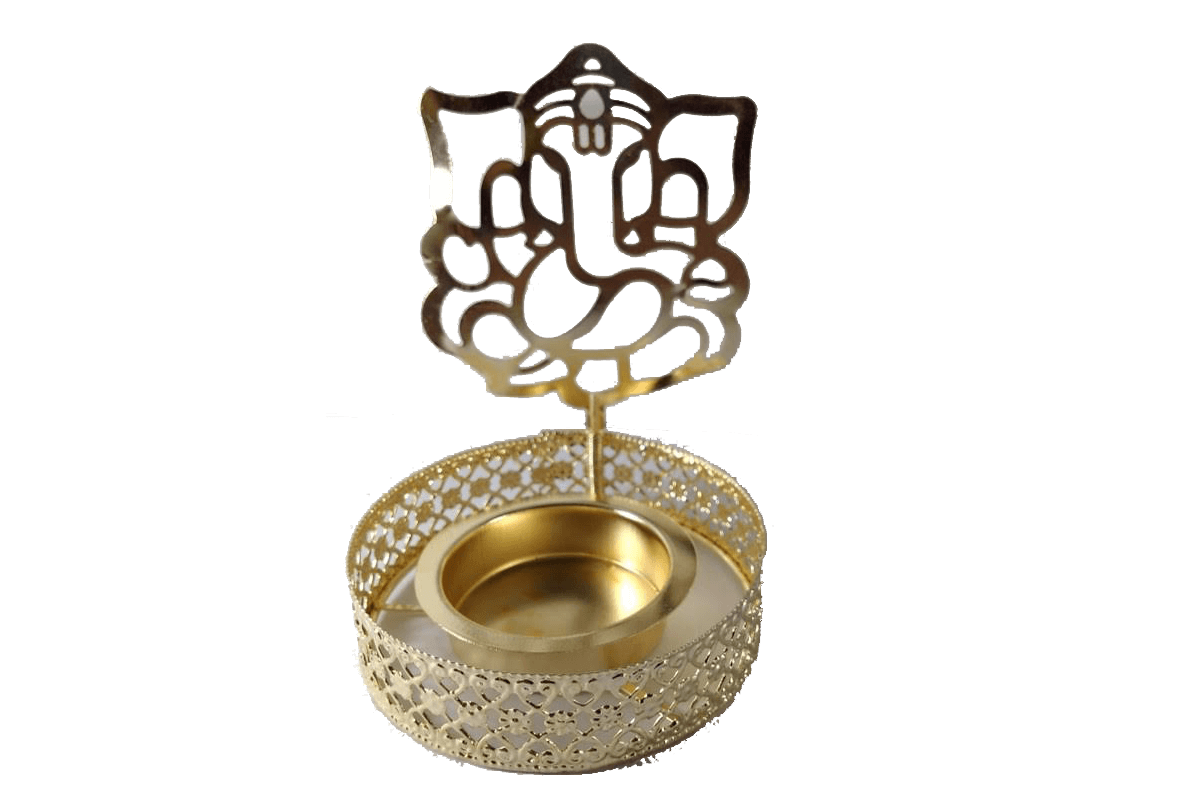 Metal Shadow Ganesh Diya