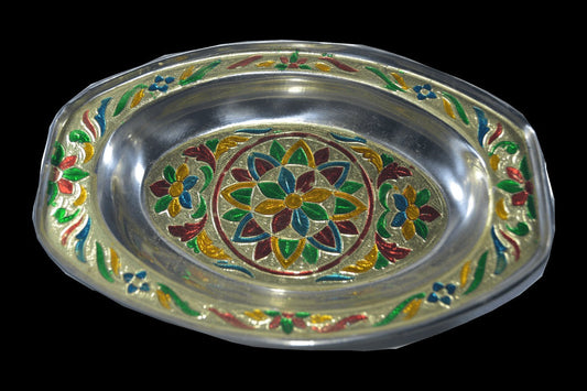 Meenakari Steel Tray Oval , Wedding Return Gifts