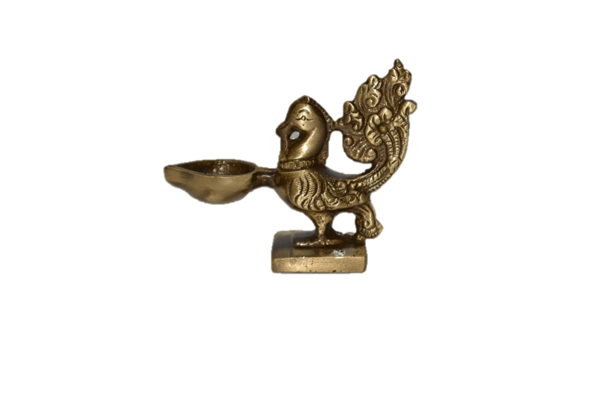 Brass Annapakshi Diya Antique