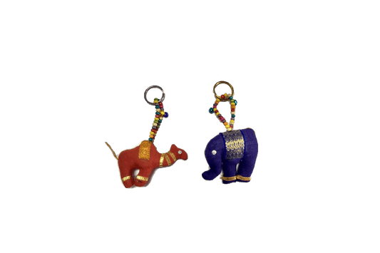 Camel Elephant Keychain Pair