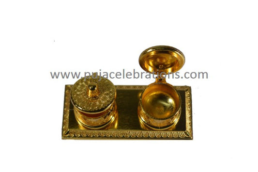 Double Kumkum Box Gold