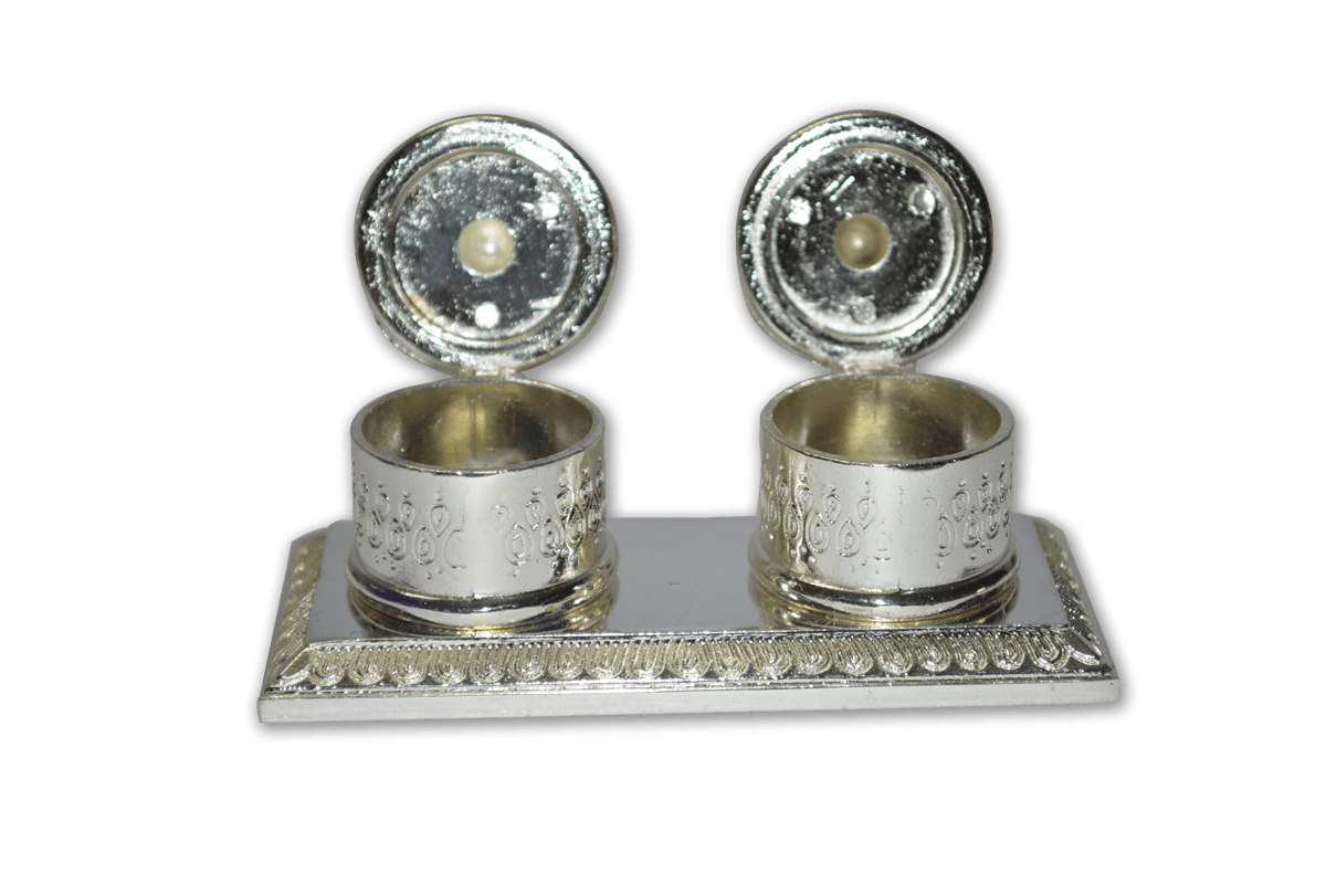 Double Kumkum Box Silver