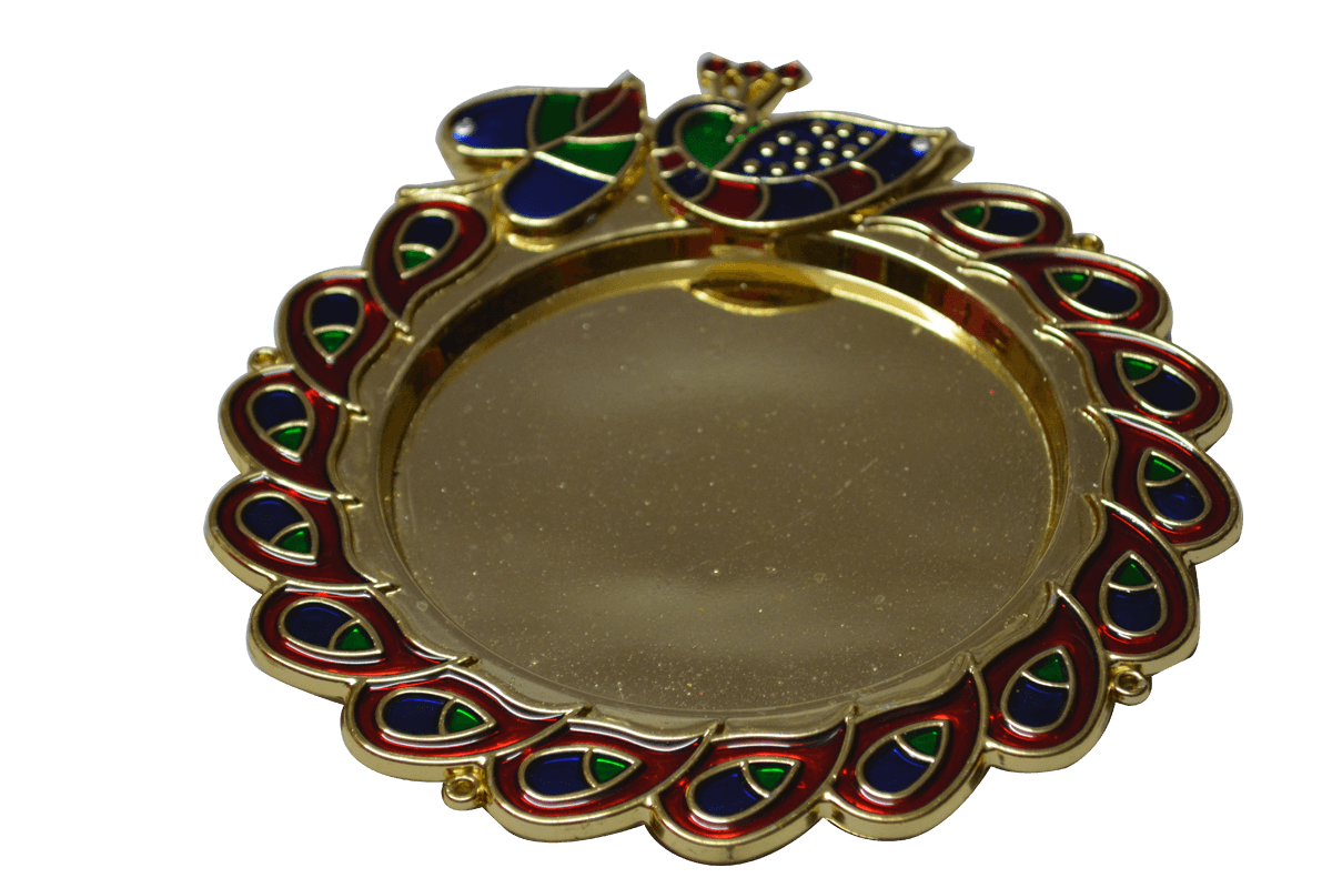 Peacock Plate Kumkum Box