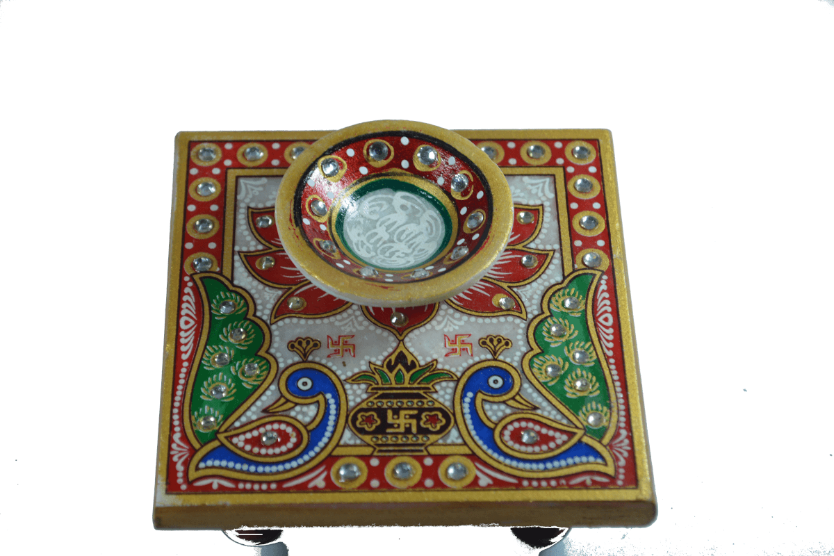 Marble Chowki With Diya