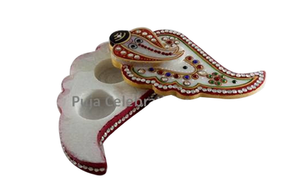 Marble Ganesh Shankh Shape Chopra