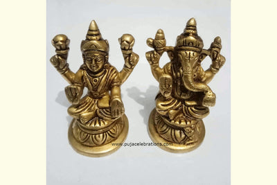 Lakshmi Ganesha Brass Idol Big