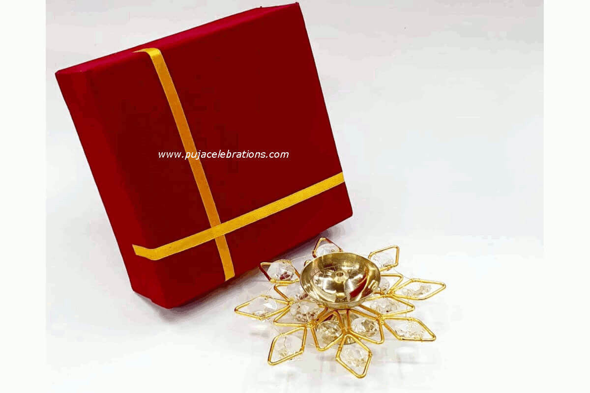 Crystal Flower Diya