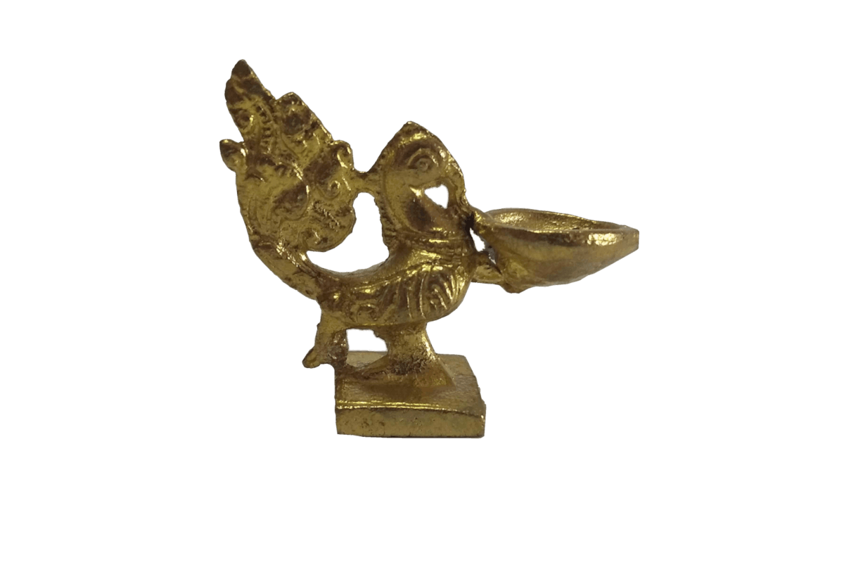 Brass Annapakshi Diya Gold