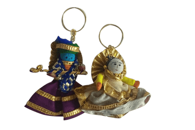 Radha Krishna Keychain Pair