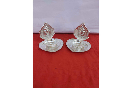 Varalakshmi Devi Silver Plated Diya