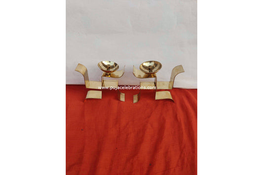 Swasthik Brass Diya Set