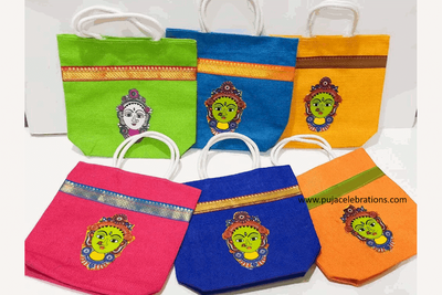 Jute Bag Varalakshmi Print Small