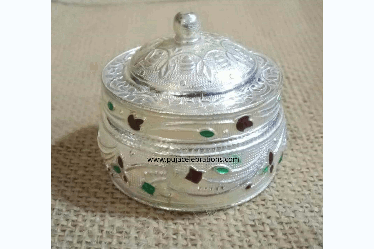 White Metal Sindoor Dabbi