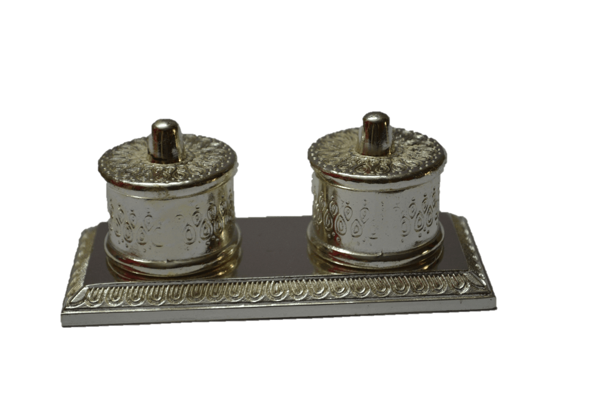 Double Kumkum Box Silver